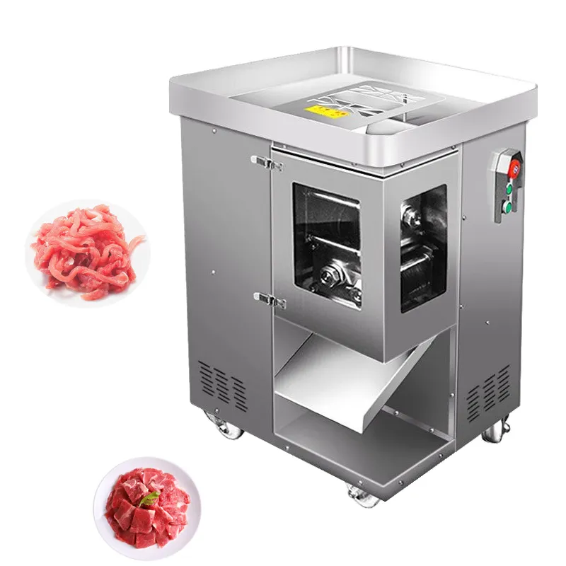 Automatic electric meat slicer stainless steel multi-function commercial meat slicer shredded pork diced meat machine 220V