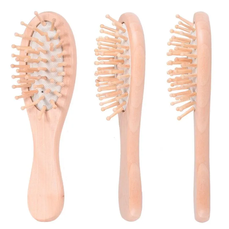 Poils de bambou démêlant brosse à cheveux en bois humide ou sec brosse à cheveux ovale 16*4.5*3 cm pour femmes hommes LX3415