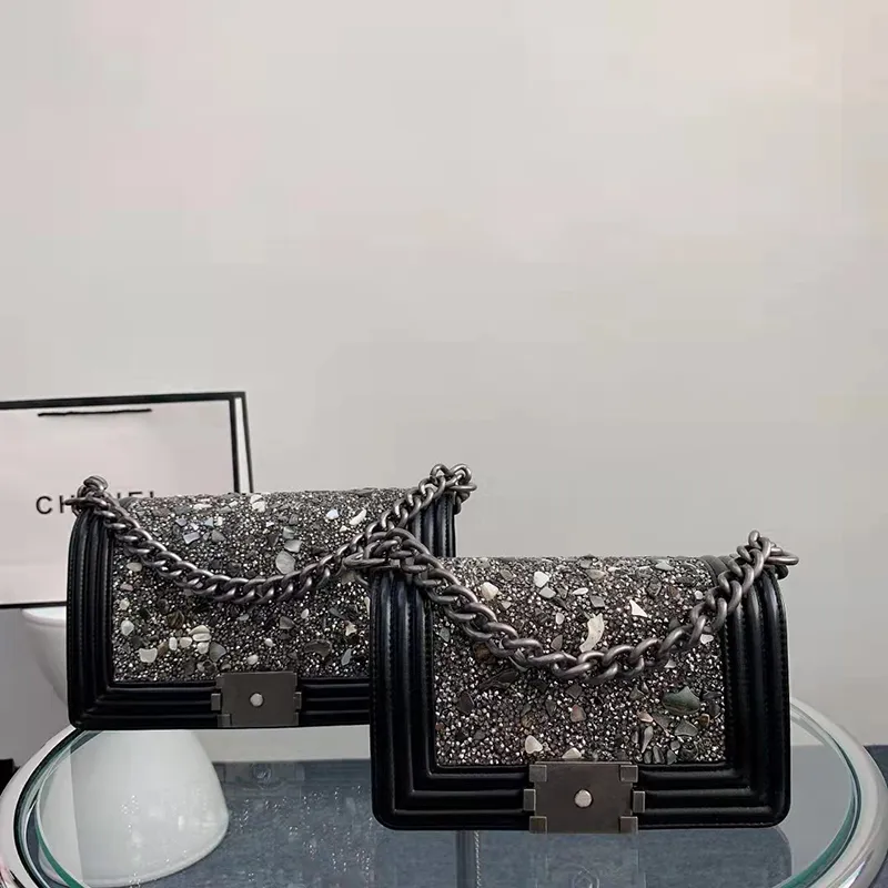 Borse a catena a tracolla con tracolla rosa sugao di lusso di alta qualità di grande capacità borsa in pelle di mucca borse da donna moda shopping bag con diamante con scatola YD0118-120