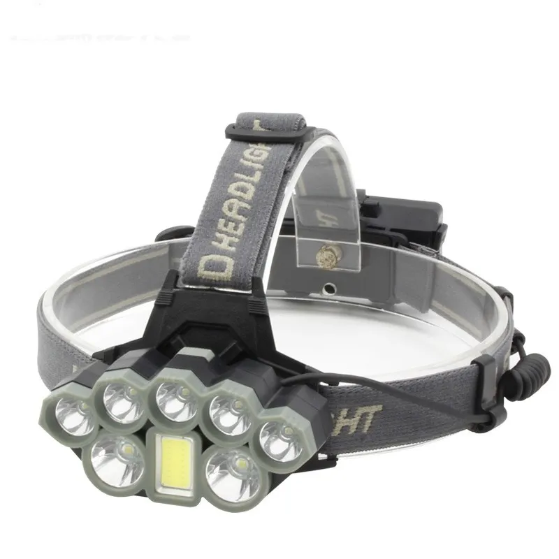 8 LED Head Lamp Strong Light Lightweight Flashlights USB Multi Function Fishing Lamps Waterproof Switch Outdoor Camping Cycling Lights Bright 27zl M2