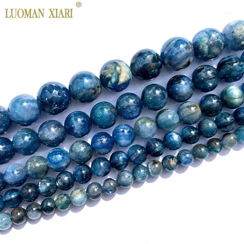 Fine rare 100% naturel Kyanite Gemstone Perles de pierre rondes pour bijoux Faire bricolage Collier 5/6 / 7/8 / 10mm1