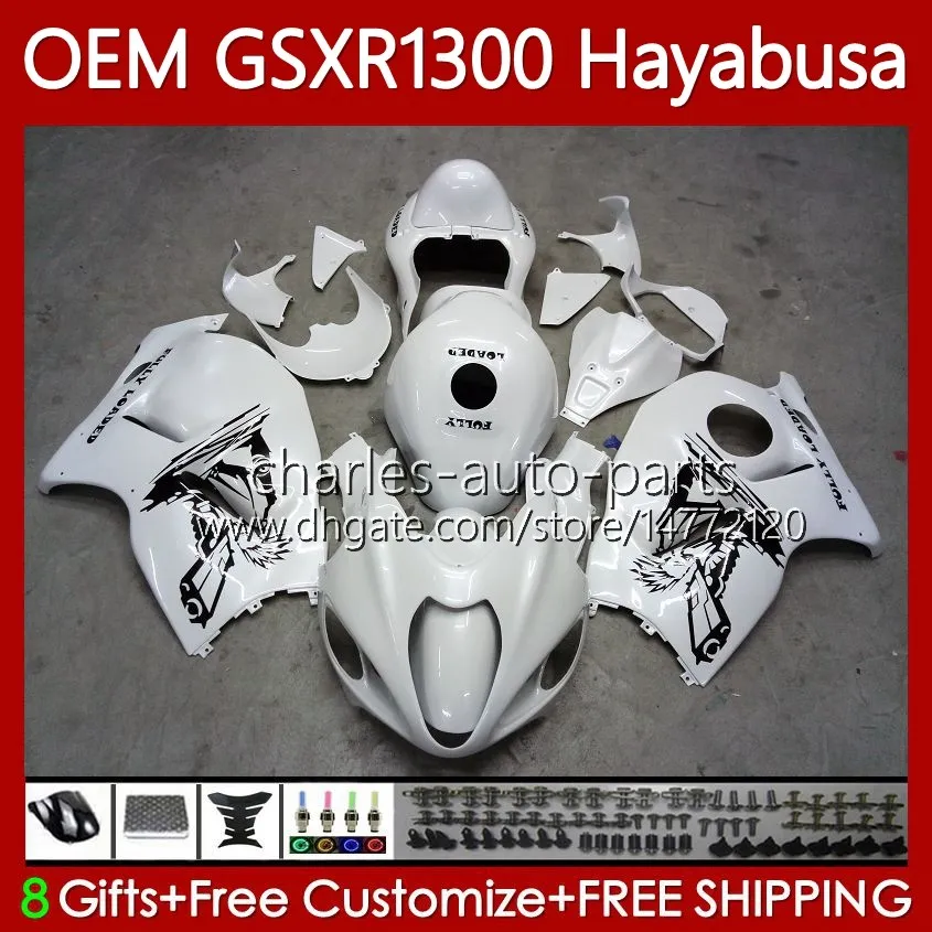 Wstrzyknięcie ciała dla Suzuki GSXR 1300 CC Hayabusa GSXR1300 Pearl White 08 2008 2009 2011 2012 2013 77NO.168 1300CC GSXR-1300 14 15 16 17 18 19 GSX R1300 08-19 Owalnia