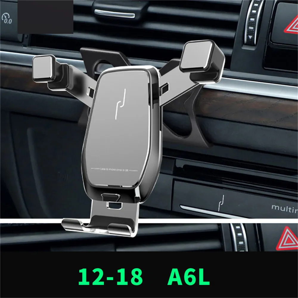 Bilhållare för AUDI A3 / Q2L / A1 / A4L / A6L / Q5L Luftventilhållsfäste Dedikerad horisontell vertikal skärmnavigering C1016