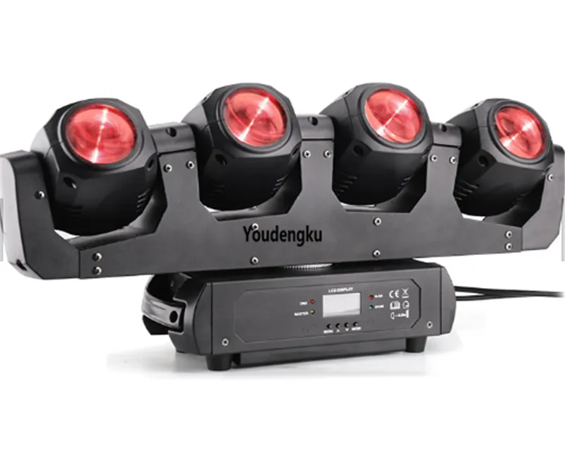 4PCS LYRE LED Strobe Wash Beam Rotationsstång 4 x 32 W 4 i 1 RGBW LED Moving Head Spider Beam DJ Lights