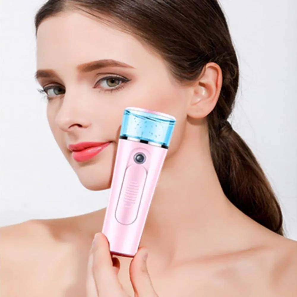 2-i-1 Nano Portable Facial Steamer Cool Sprayer USB Uppladdningsbar Power Bank Skönhetsutrustning för torr hud