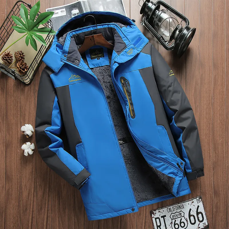 thumbnail image 2 of Men's Waterproof Hooded Outdoor Jacket - Softshell Hiking Coat, Multicolor, Zipper Closure 2 of 6
