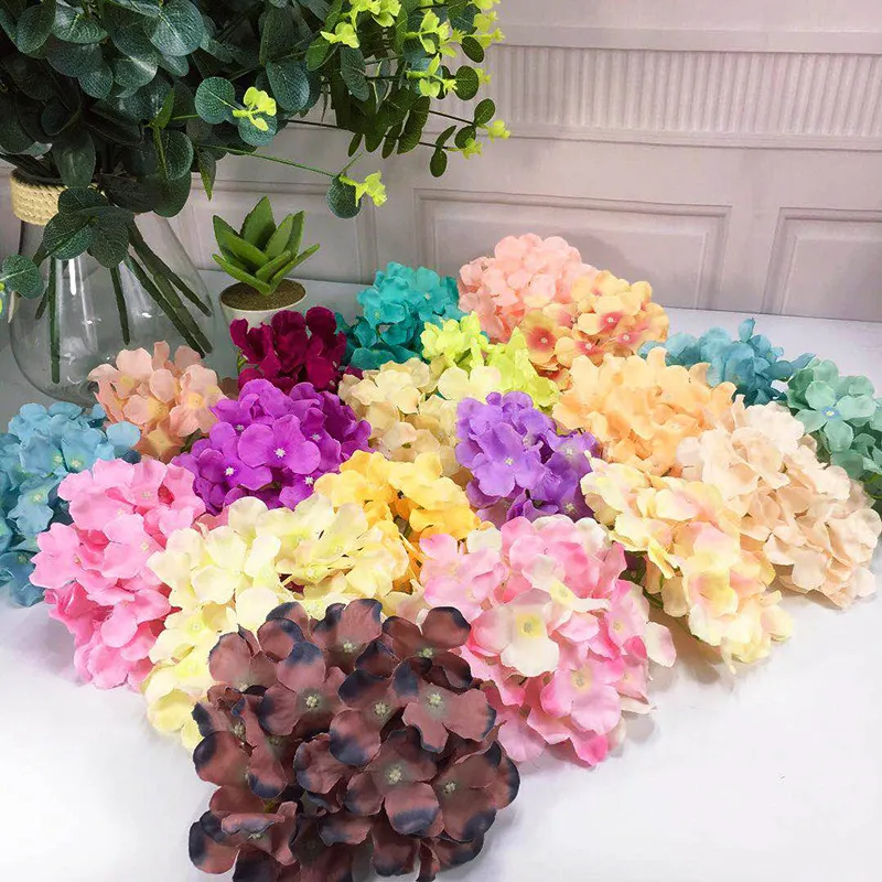 50 stks veel 16 cm simulatie grote hortensia bloem hoofd zijden bloemen bruiloft decoratie hoofdtooi DIY bloem muur accessoires C1115307Q