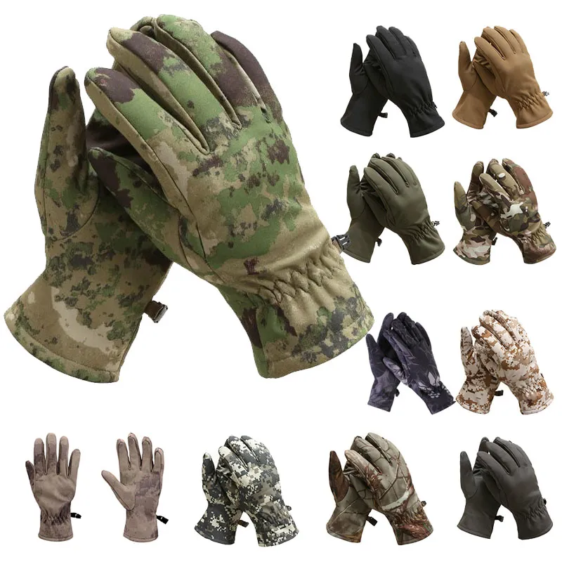 Paintball Airsoft Shooting Hunting Tactical Camouflage Softshell-Handschuhe Camo Outdoor Sports Motocycle-Radsporthandschuhe Vollfinger Nr. 08-001