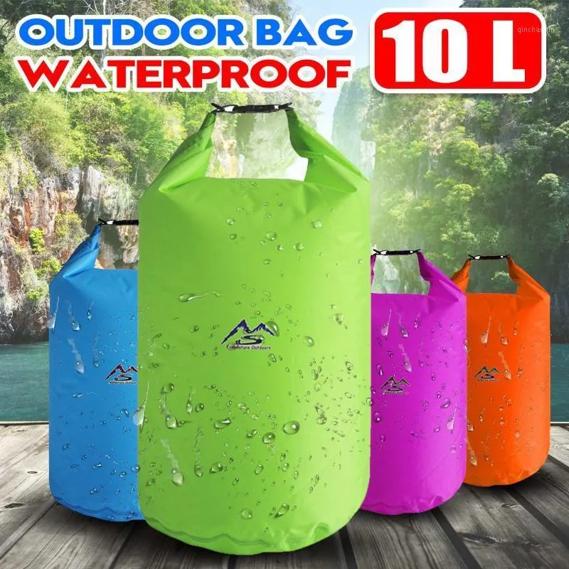 Borsa da esterno da 10 litri Borsa asciutta impermeabile Ultralight River Trekking Campeggio Escursionismo Arrampicata Alla deriva Kayak Borse da nuoto1