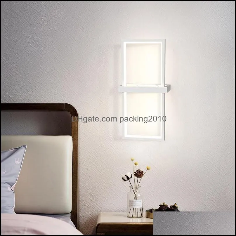 Wall Lamp Modern LED Lamps For Bedroom Study Corridor Aisle Balcony Square Indoor Fixtures Deco Lighting Dropship