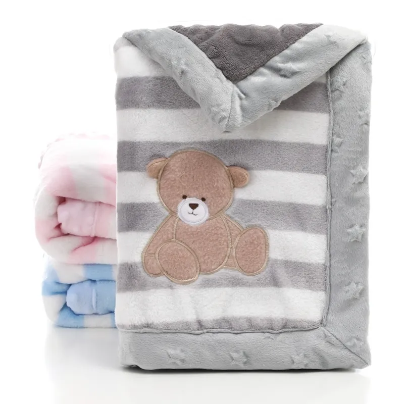 MOTOHOOD Fleece Baby Blanket Swaddling Bedding Newborn Thermal Soft Fleece Blanket Solid Bedding Set Cotton Quilt Infant Swaddle (1)