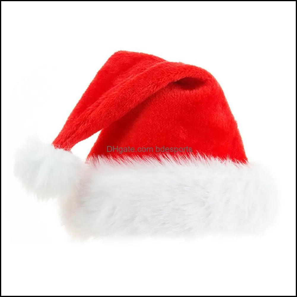 Christmas Santa Claus Hats Red And White Cap Party Hats For Santa Claus Costume Xmas Decoration For Kids Adult a00