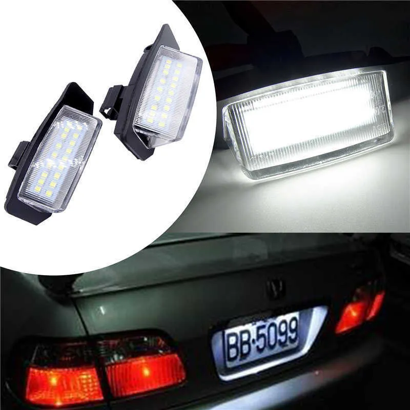 新しい2 PCS LEDナンバーライセンスプレートライトランプXL（CW）2006-2012 Lancer Sportback 2008~2012自動車アクセサリー