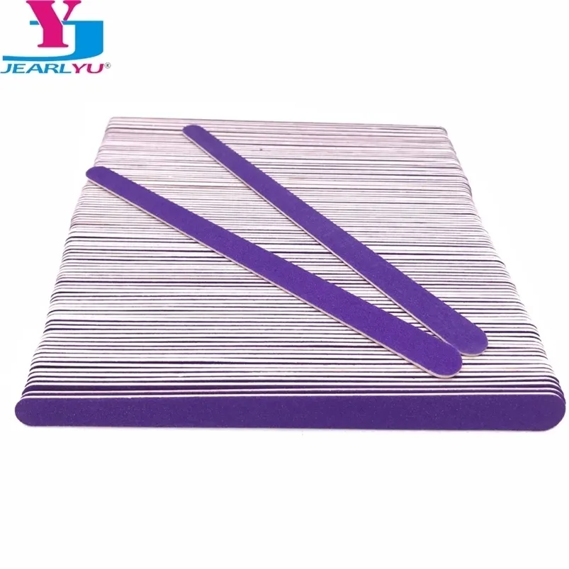 Limes à ongles en bois à double tête 200 pcs/lot Machine à polir le papier de verre en bois violet Lixas De Unha Vijlen Kit d'outils pour limes à ongles 220301