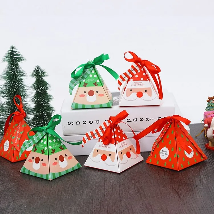Noel Şeker Kutusu DIY Kağıt Hediyelik Kutular Noel Partisi Dekorasyon Ambalaj Çikolata Kurabiye Kutusu T2I51662 Favors Presents