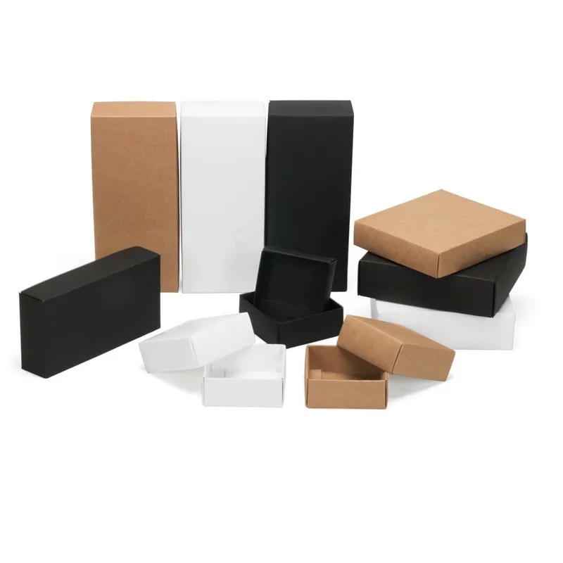 Pack De 15 Cajas De Regalo Negras Kraft 10x10x10 Cm - Con Tapa, Plegables Y Ecológicas