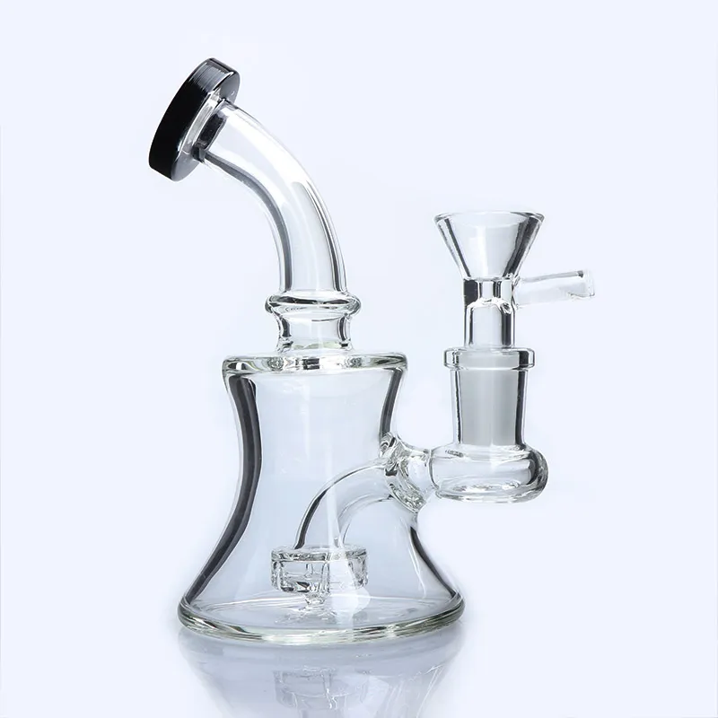 NEW Arrivals : 5.5 Inch Glass Water Bongs With Glass Bowls 14mm Female Blue Green Gray Beaker Bongs Glass pipe for smoking