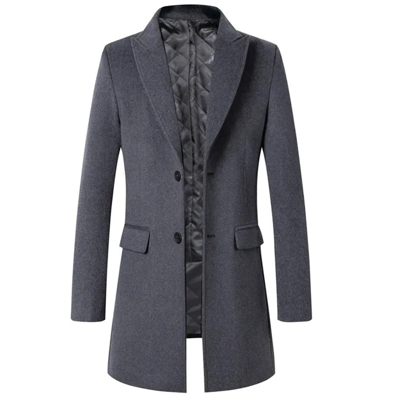 Thoshine Marca Inverno 51,5% Lana Uomo Cappotti spessi Qualità superiore Classico Slim Fit Misto lana maschile Capispalla Giacche Trench 201116