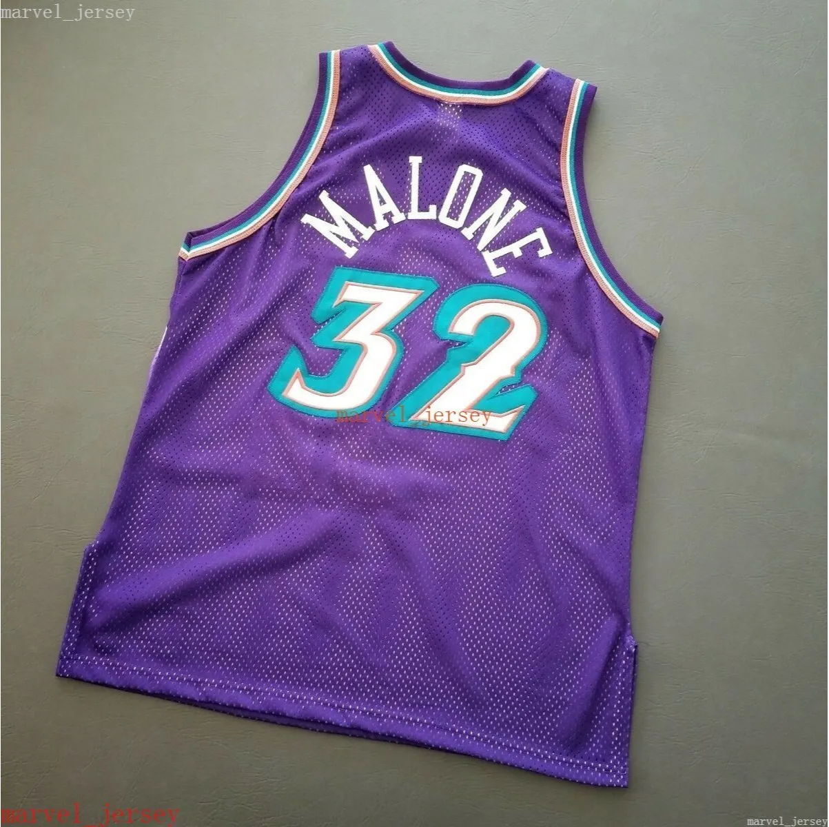 Personalizado Costume Karl Malone Campeão Vintage 96 97 Jersey XS-6XL Mens Mens Retrocedores Basquete Jerseys Homens Baratos Juventude