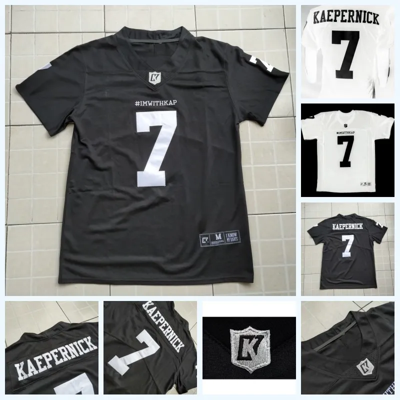 Fotbollströjor Imwithkap Football Jersey 7 Colin Kaepernick Jag är med Wap American Football Jersey Stitched Men S-3XL snabb gratis frakt