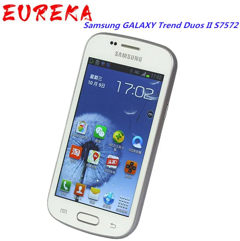 Samsung Galaxy Trend Duos II S7572 3G WCDMA mobiele telefoons 4G ROM 4.0 inch gerenoveerde ontgrendelde originele telefoon