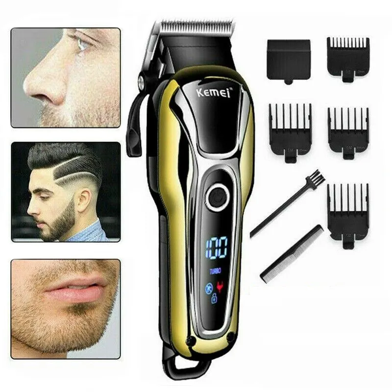 NOUVEAU Vente chaude Salon de coiffure Tondeuse à cheveux Tondeuse à cheveux professionnelle pour hommes Barbe Coupe-cheveux électrique Machine de coupe de cheveux Coupe de cheveux sans fil filaire