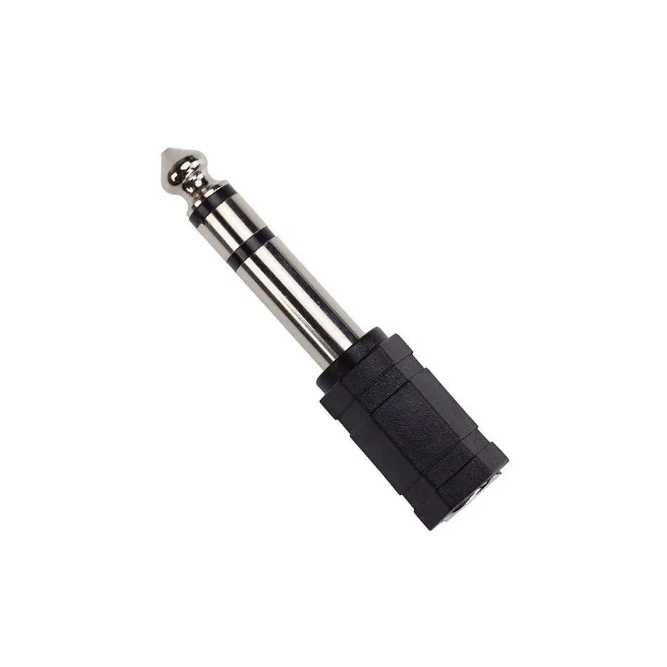 Conector auxiliar 6,35 mm macho para 3,5 mm fêmea adaptador de áudio fone de ouvido extensor conversor