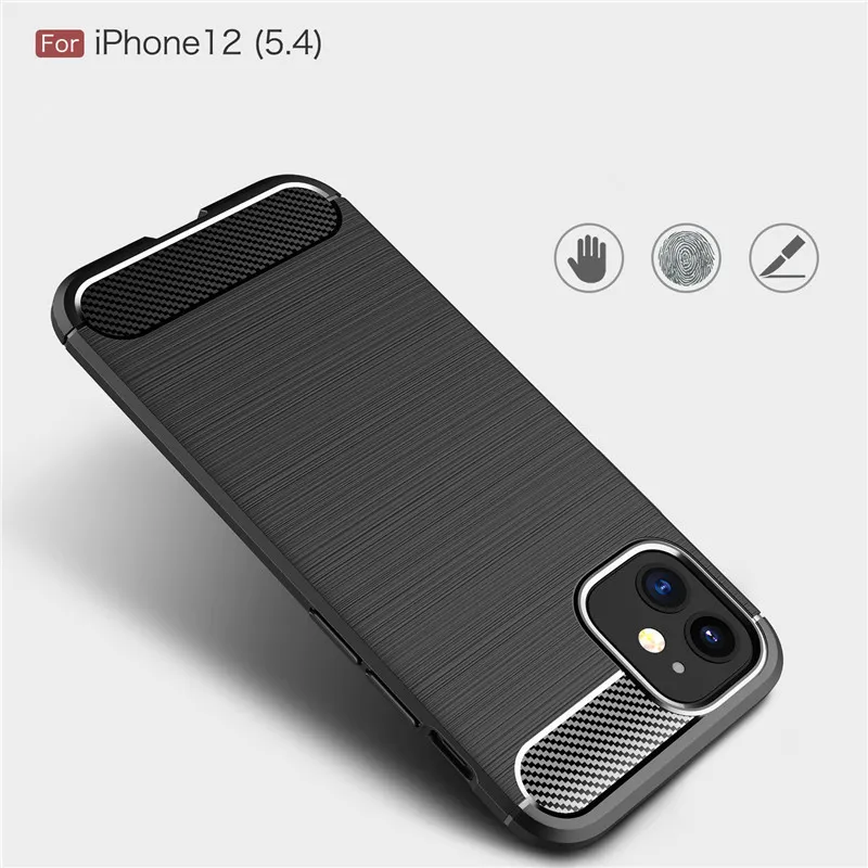 Coque de téléphone portable en Fiber de carbone, étui pour iPhone 11 12 13 Pro Mini X Xr Xs Max 7 8 Plus Samsung S21 S20 Ultra S10 S10e S9 S8