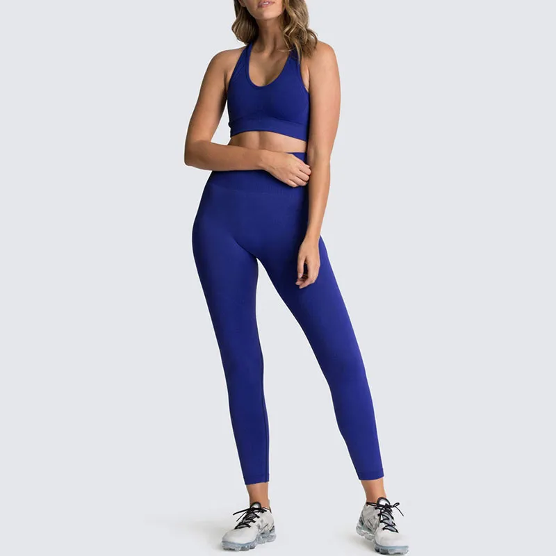 Seamless Yoga Outfit Girls Exercise Clothing Gym Suit Fitness Wear Sports  Bra Leggings Women Sportswear Workout Clothes Yoga Sets Solid Tracksuits