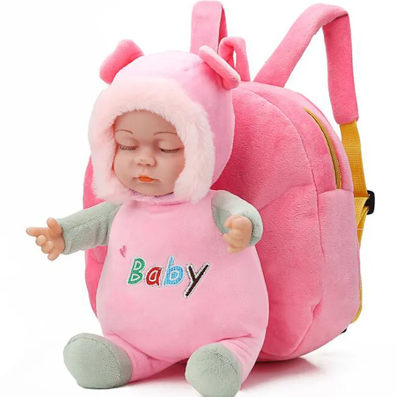 Nuova bella baby doll 3D Peluche Bambini Zaini scuola materna Zainetto per bambini Zaino Sacchetti di scuola per bambini Ragazze Ragazzi Zaini LJ201029