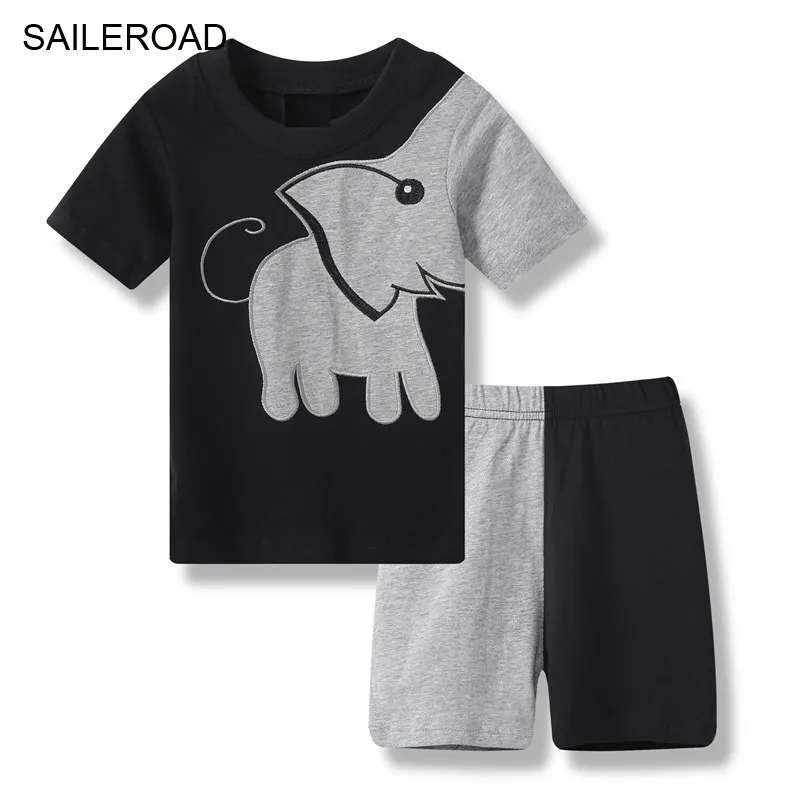 SAILEROAD Children s Elephant Pajamas Set Girls Pajamas Cotton Kids Pyjamas Boys Sleepwear Child Night Wear Clothing Suits 201225
