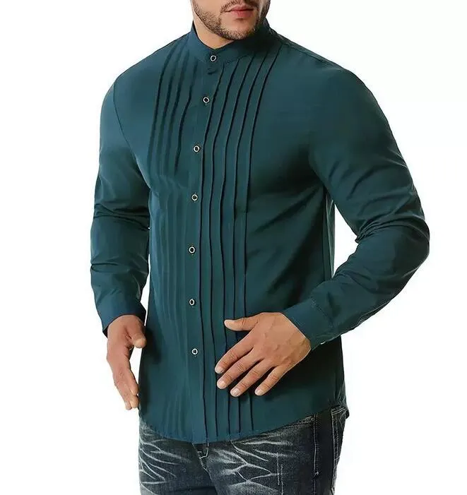 Mens Dress Shirts Business Shirt Mens Casual Fashion Camiseta Masculina Fitness Tuxedo Man Clothes Size S-2XL