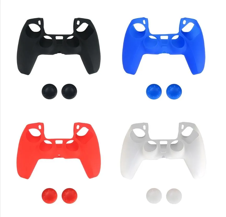 4 Colors Soft Protective Cover Silicone Case Skin for Playstation 5 PS5 controller Gamepad Protector Anti-Slip Cap