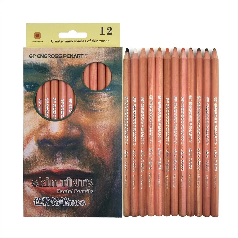 Peroci 12 Colors Soft pastel Skin colored pencils-2