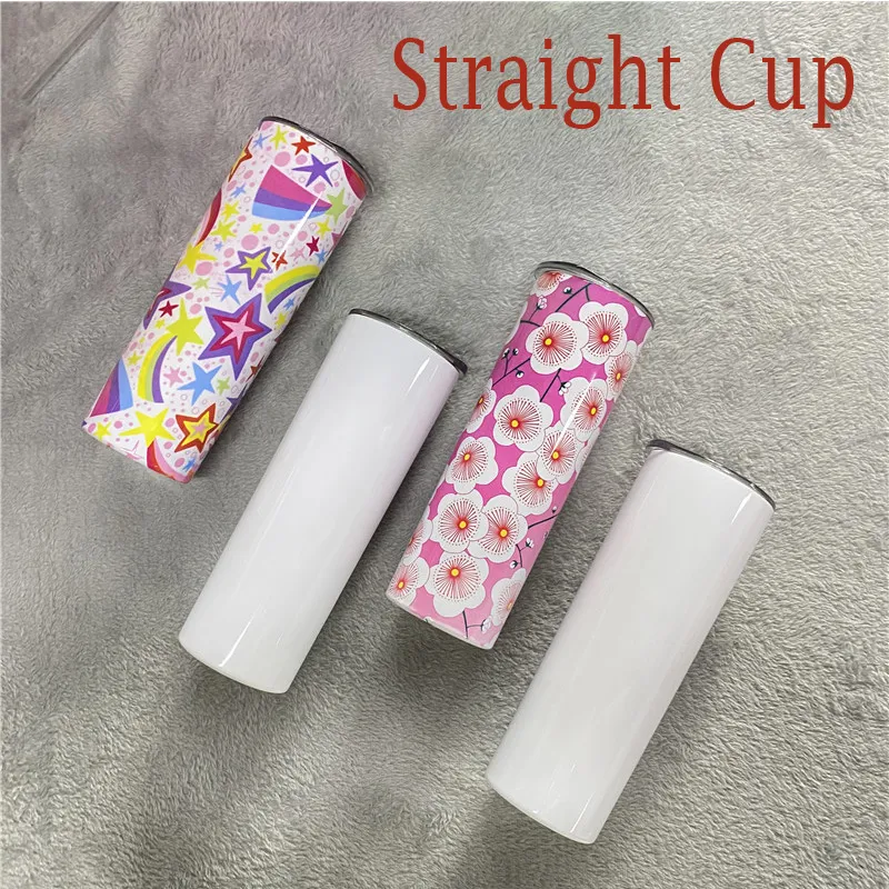 20oz 30oz Blank Sublimation Skinny Tumblers With Leakproof Lid Stainless Steel Double Wall Straight Cup Water Bottle For Birthday Gifts