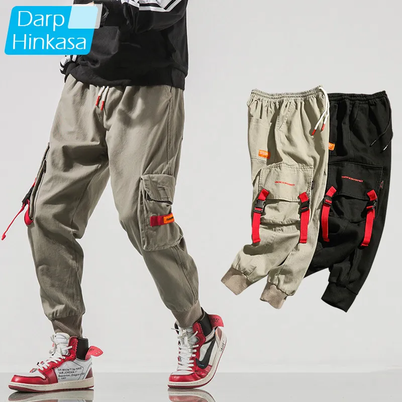 Darphinkasa Men Hip Hop Black Cargo Pantal