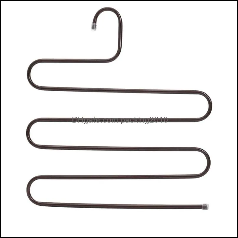Colorful S type Metal pants rack clothing hanger European style trousers storage clip by sea GWB13718