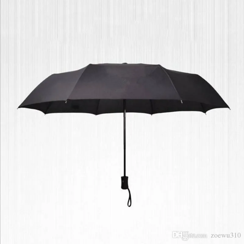 Volautomatische paraplu Multi-kleuren Duurzaam Lange Handgreep Drievoudige Bedrijfs Paraplu Custom Creative Design Promotie Paraplu WDH0053