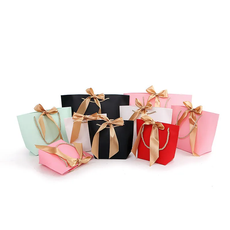 12 색 종이 선물 가방 핸드 가방 순수한 의류 신발 보석 쇼핑 가방 선물 포장 포장 용 재활용 DHL 무료 배송