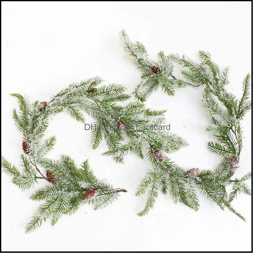 Christmas Decor Rattan Flower Tree Ornament Outdoor Red Cone Snowflake Branch Natural Pine Cones Colorful Decoration Foam Iron Wire