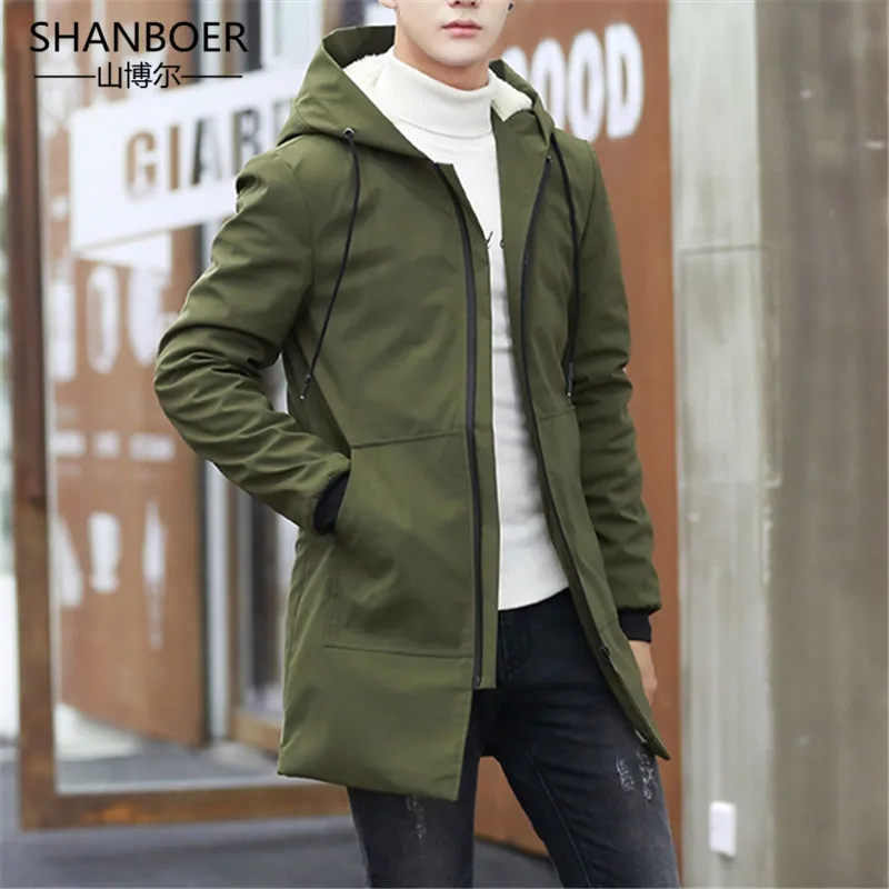 Chaqueta De Invierno Hombres Con Capucha Slim Korean Parka Hombre