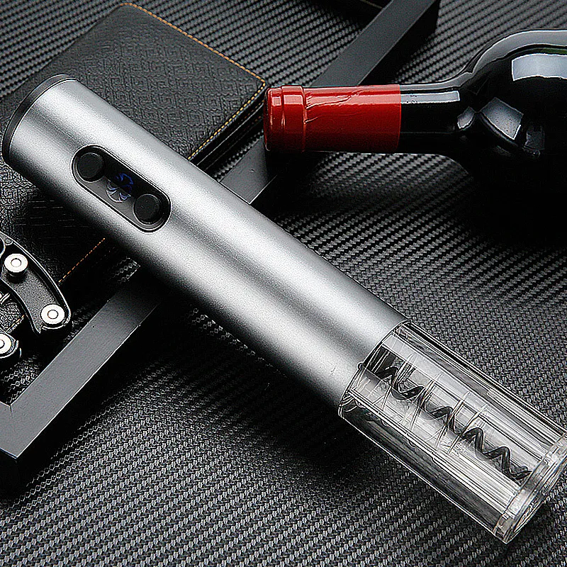 Tire Bouchon Électrique, Ouvre Bouteille de vin Électrique Professionnel 4 en 1, Tire Bouchon Automatique à Piles avec Coupe Capsule et Bouchon Sous Vide pour Cuisine/Bar/Fête