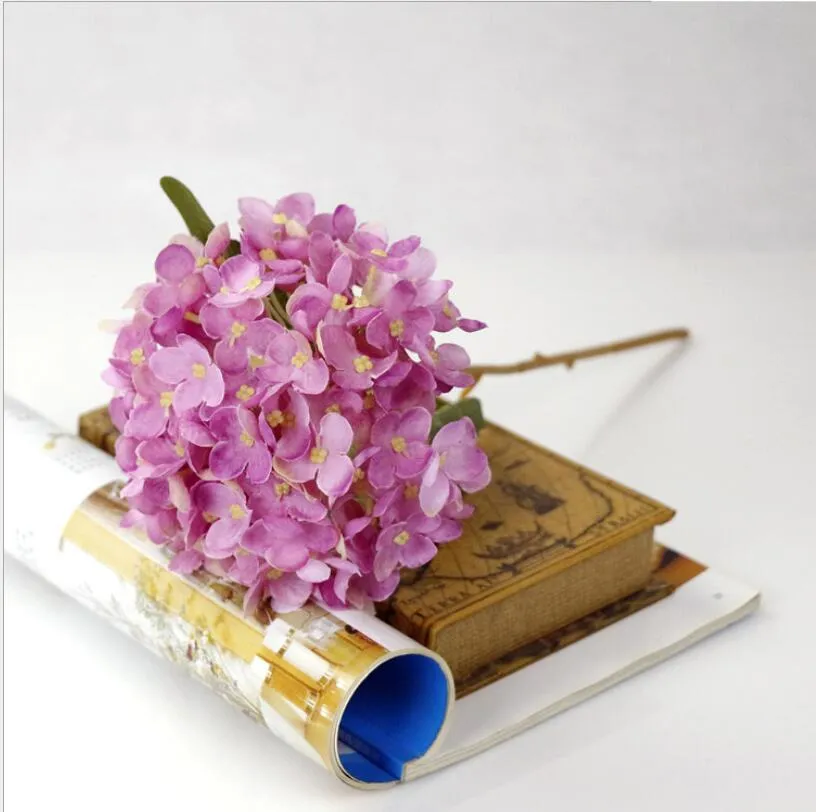 Single branch simulation Decorative flowers Hydrangea silk cloth plant wedding false flower wholesale decoration