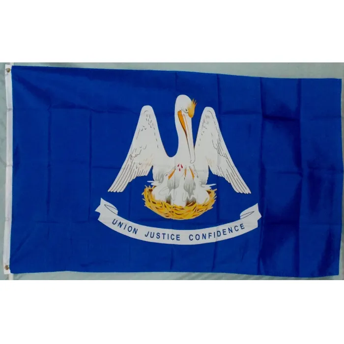 US America Louisiana State Flags 3'x5'ft 100D 폴리 에스터 야외 뜨거운 판매 2 개의 황동 그로밋과 고품질