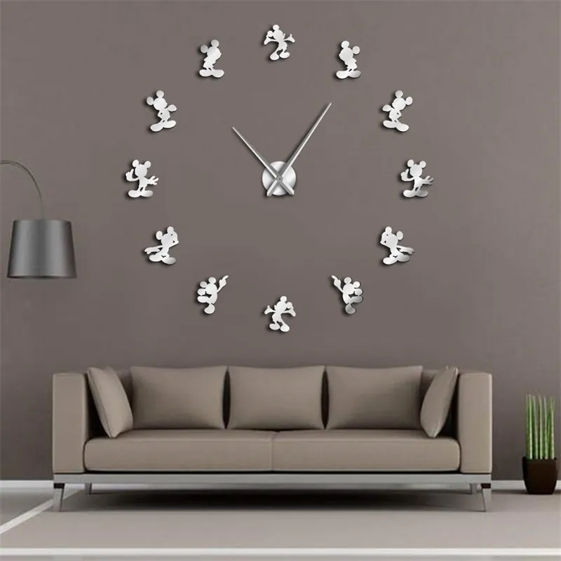 Classic Cartoon Modern Design Anime Themed Mouse Kitchen DIY Wall Clock 3d Saat reloj de pared Watch Housewarming Gift Kids Room Y200110