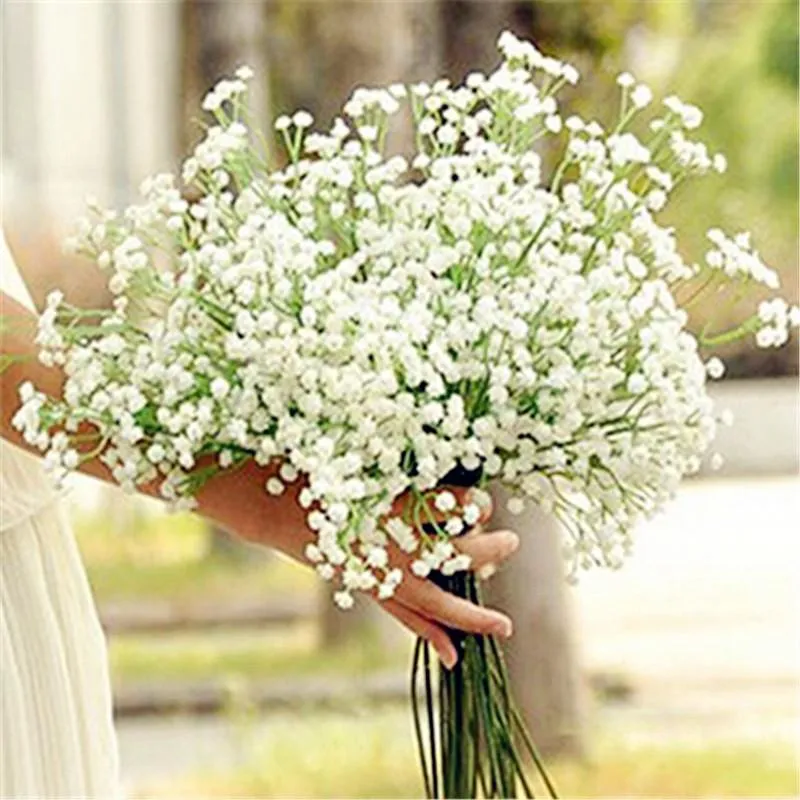 single white Arrive Gypsophila Baby Breath Artificial Fake Silk Flowers Plant Home Wedding Decoration