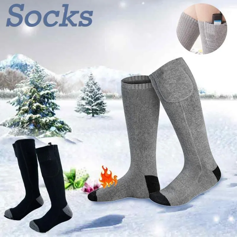 Chaussettes chauffantes hiver pieds chauds chauffe-pieds chauffage électrique chaussettes de sport thermique chasse randonnée ski équitation1