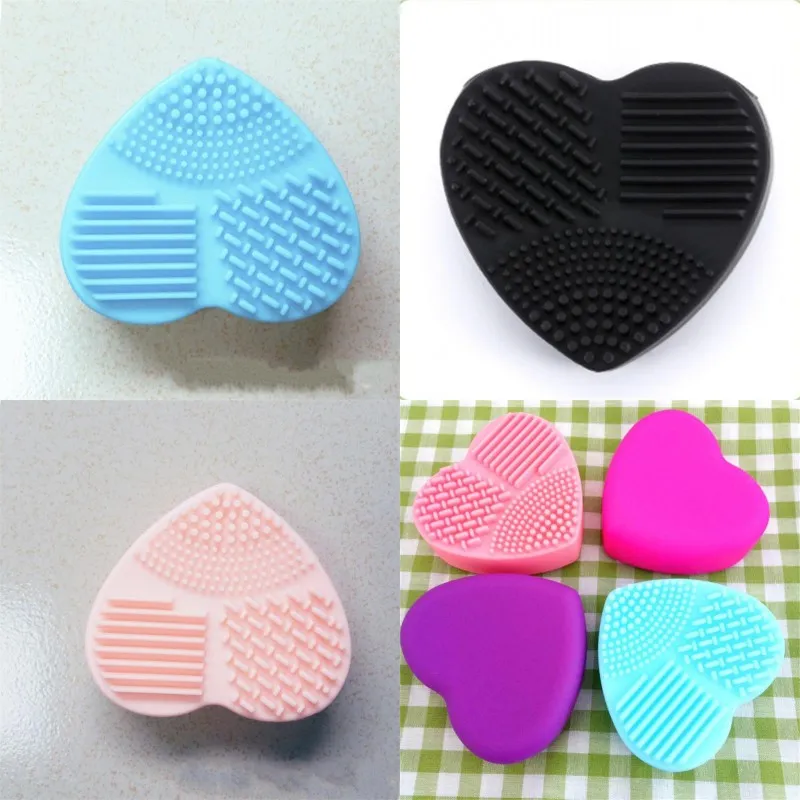 Liefde hart siliconen make-up borstel multi kleur schoonheid reinigen borstels dame mode cosmetica cleaners tools gereedschap sessiele steelsly 1 55HR G2