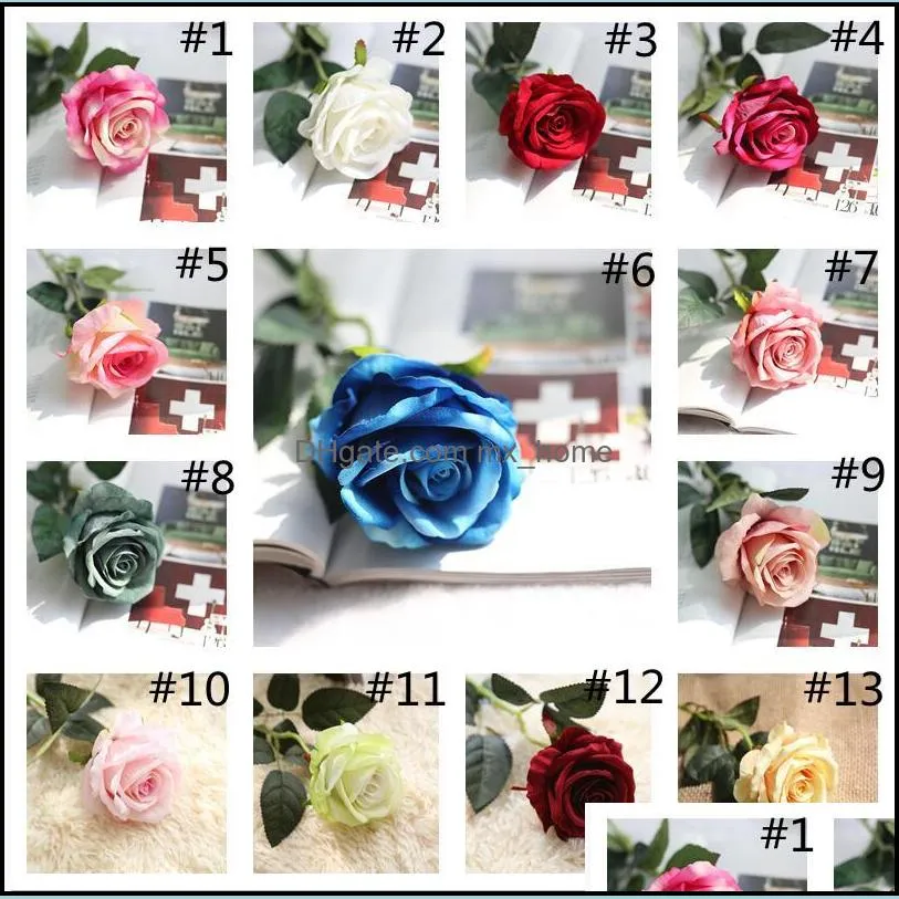 Artificial Flower Rose Silk Flowers Real Touch Peony Marrige Decorative Wedding Decorations Christmas Decor 13 Colors WY1431-WLL