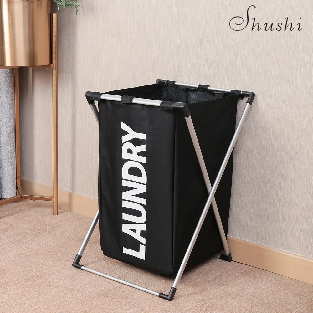 Shushi fashionable dirty clothes hamper Folding Thick Oxford one grid toy storage Basket home Bathroom laundry organizer bucket LJ201204